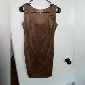 Philosophy Faux Suede Leather Dress Brown Size 8